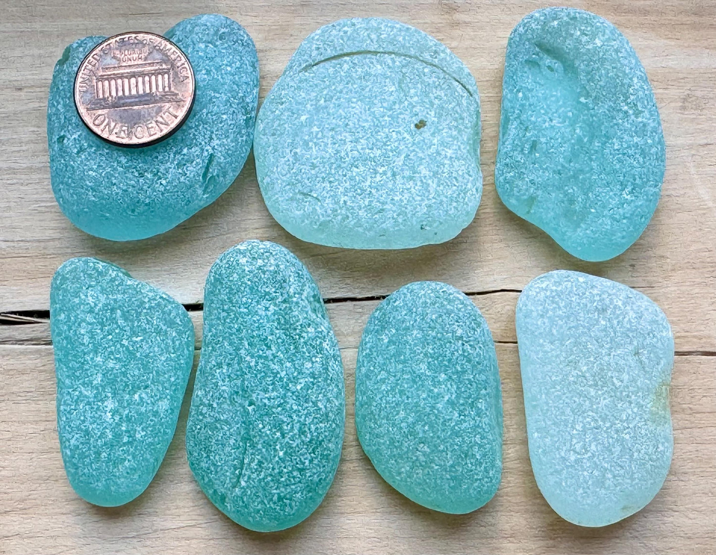 Rare XL Aqua Sea Glass Pieces #073 Genuine Japanese Beach Glass Jewelry Grade Lot #073