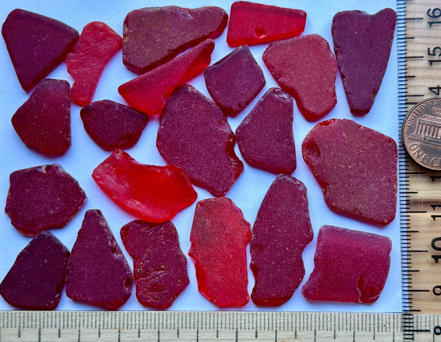 Rare Red Sea Glass #040 Genuine Beach Found Japanese Sea Glass Pieces Lot