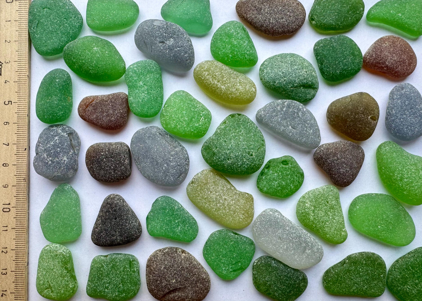 Green & Brown Genuine Sea Glass #048 Mix 290g Bulk Japanese Beach Glass for Mosaic & Crafts Lot #048