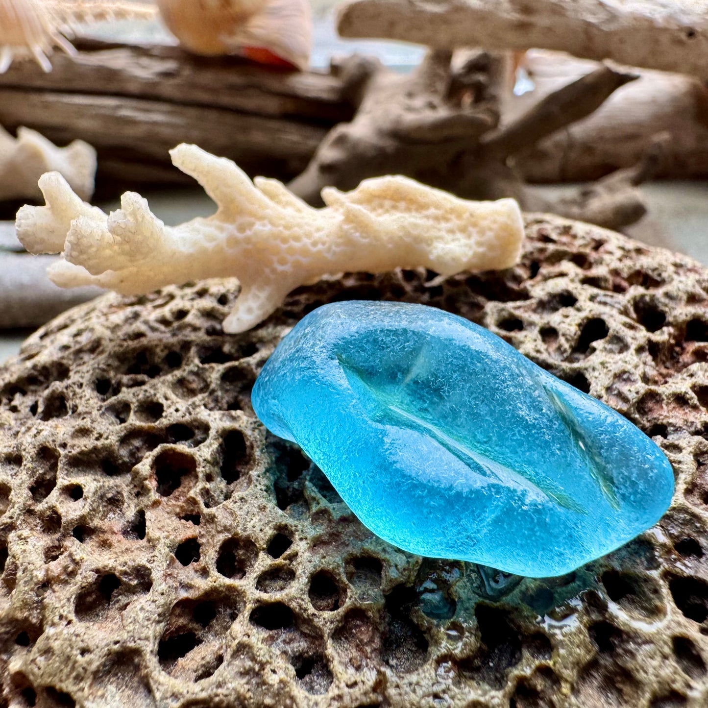 Aqua Sea Glass B2986 Genuine Beach Found Jewelry Supply