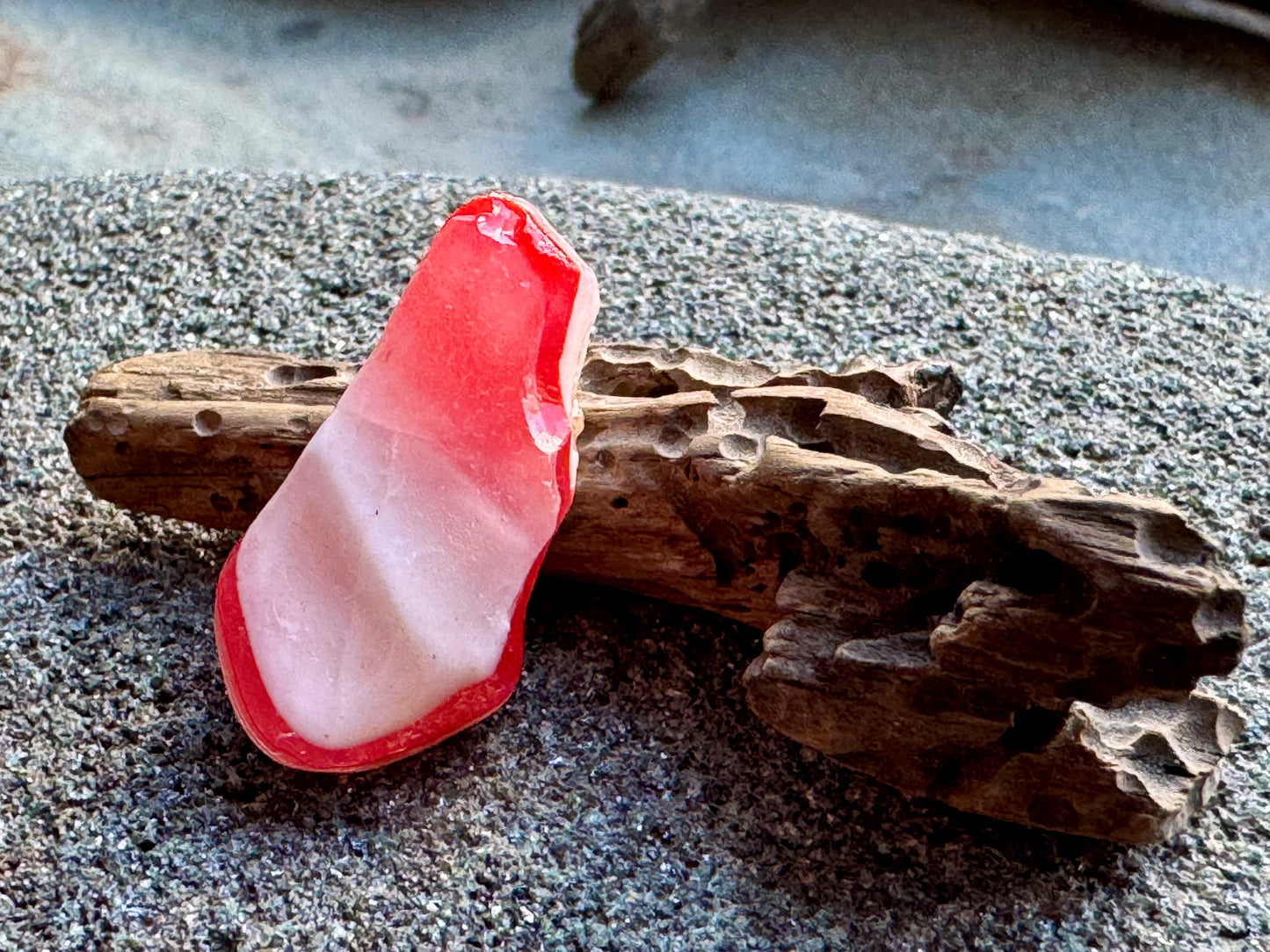 Red White Sea Glass A2417 Rare Multicolor Bottle Glass Genuine Beach Glass Jewelry Supply