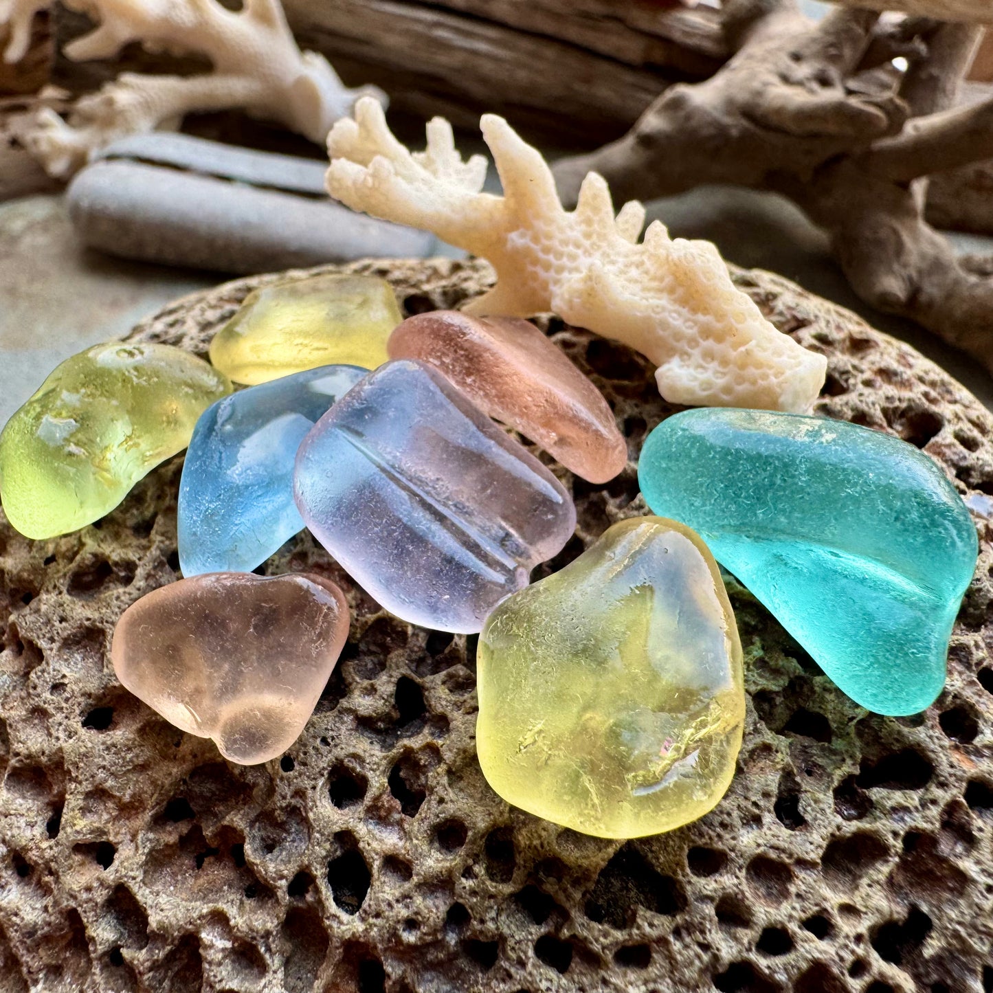 Rare Multi Color Sea Glass Pieces B2975 – Authentic Beach Found Jewelry Supply