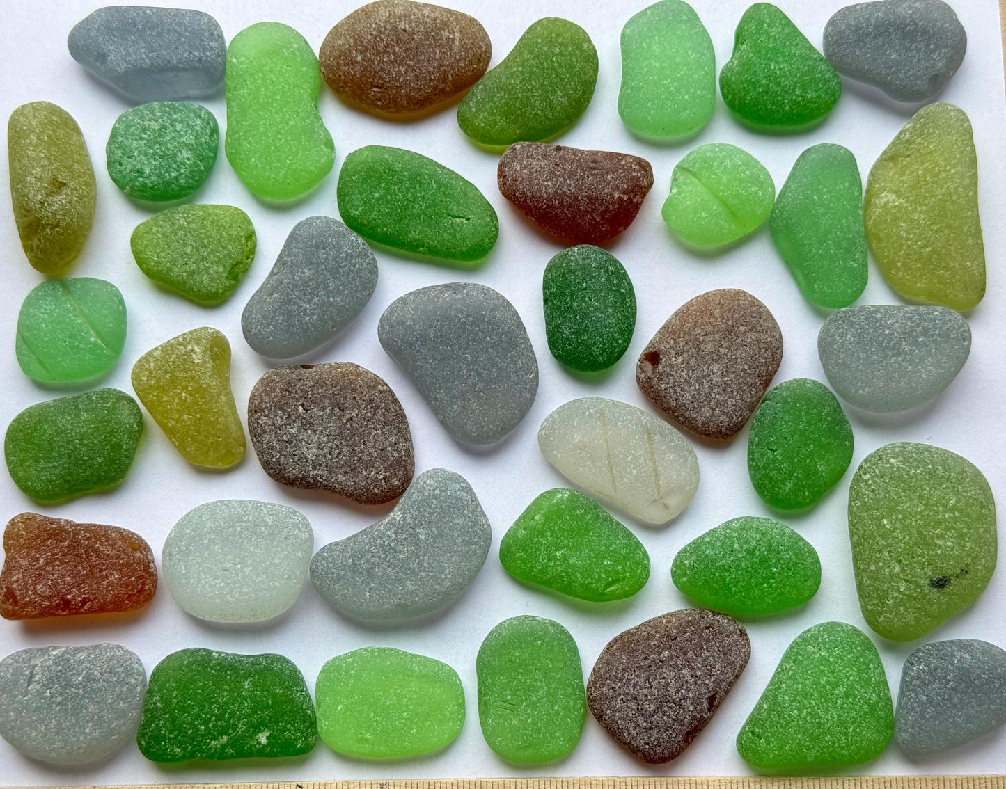 Green & Brown Genuine Sea Glass #049 Mix 270g Bulk Japanese Beach Glass for Mosaic & Crafts Lot #049