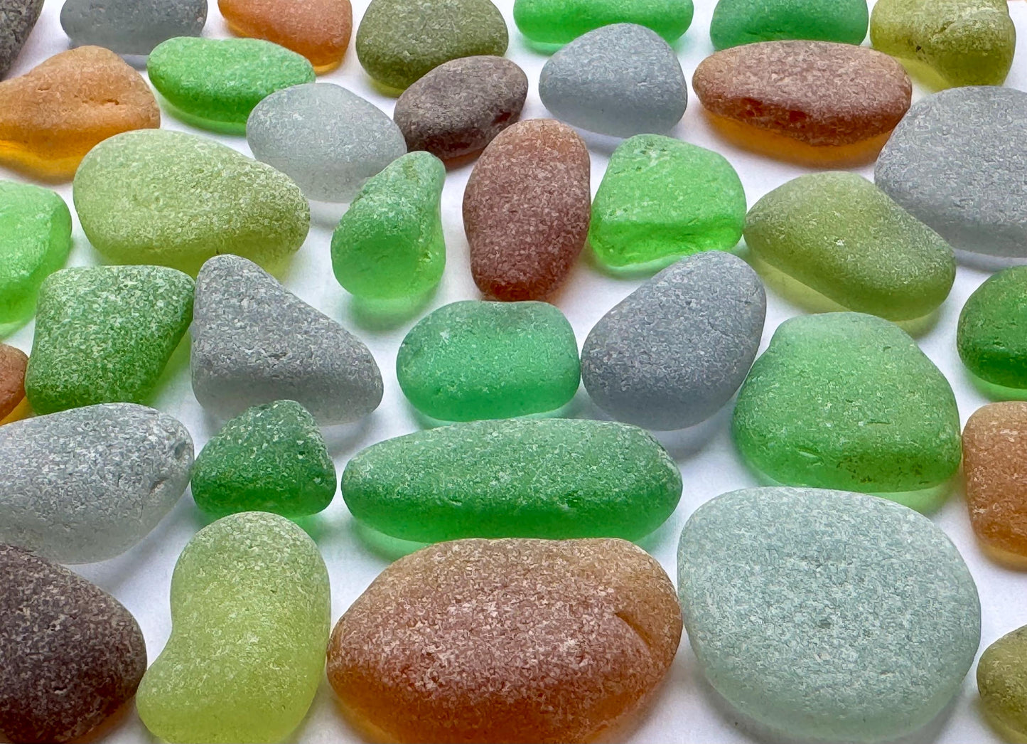Amber & Olive Green Japanese Sea Glass #050 Genuine Beach Glass Large Bulk Lot