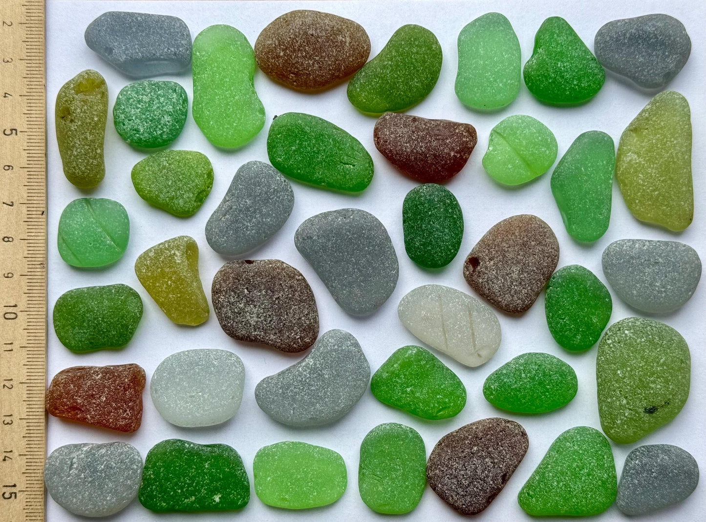 Green & Brown Genuine Sea Glass #049 Mix 270g Bulk Japanese Beach Glass for Mosaic & Crafts Lot #049
