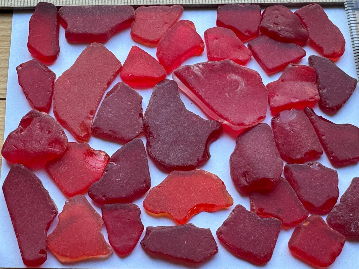 Rare Red Japanese Sea Glass Bulk Lot #039 Genuine Beach Glass Collector Pieces