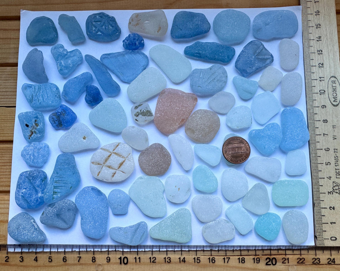 Large Cornflower Blue Sea Glass Mix Genuine Japanese Beach Found Sea Glass Lot #001