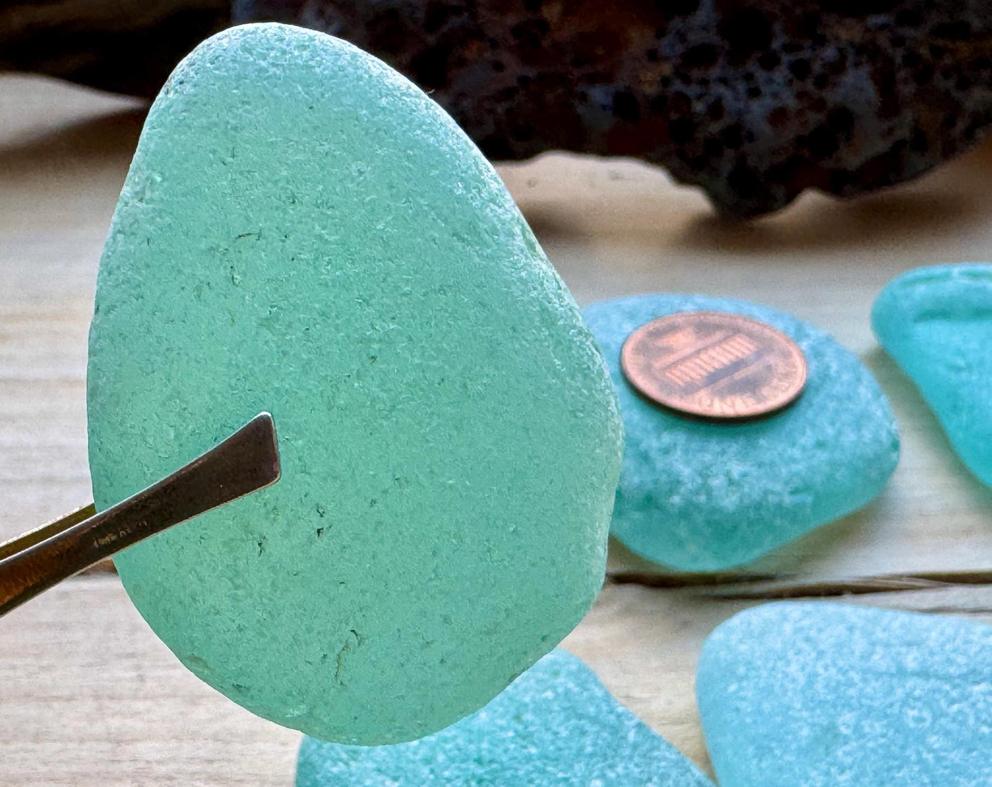 Rare Aqua Sea Glass XL #074 Genuine Japanese Sea Glass Beach Found Jewelry Supply
