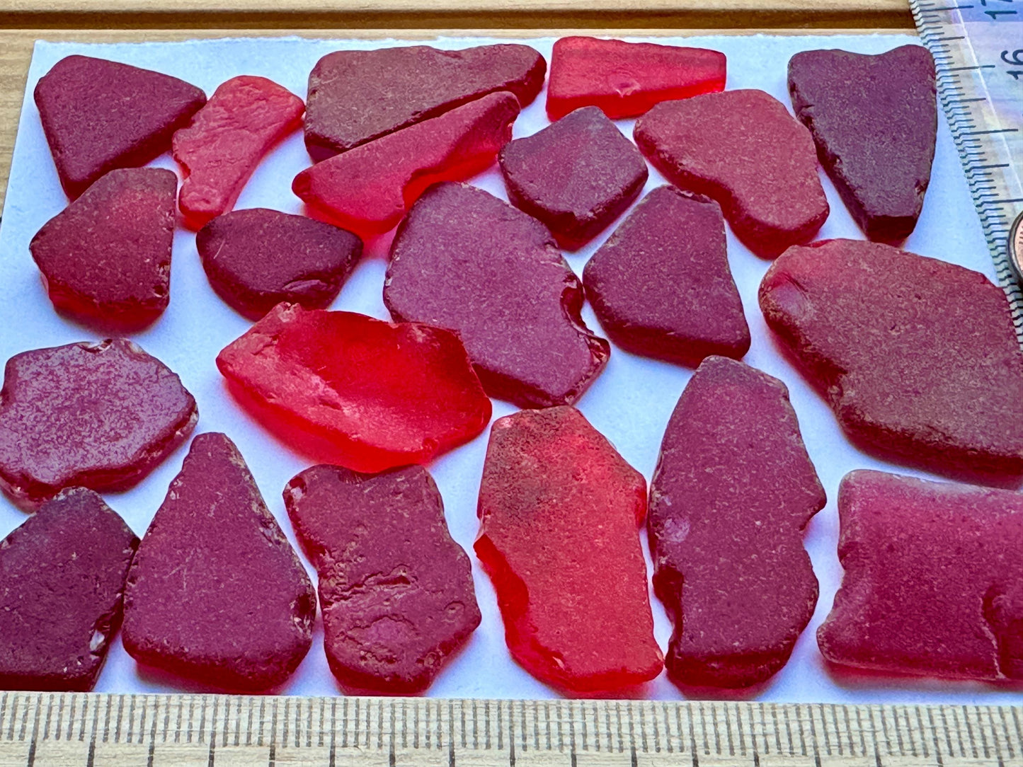 Rare Red Sea Glass #040 Genuine Beach Found Japanese Sea Glass Pieces Lot