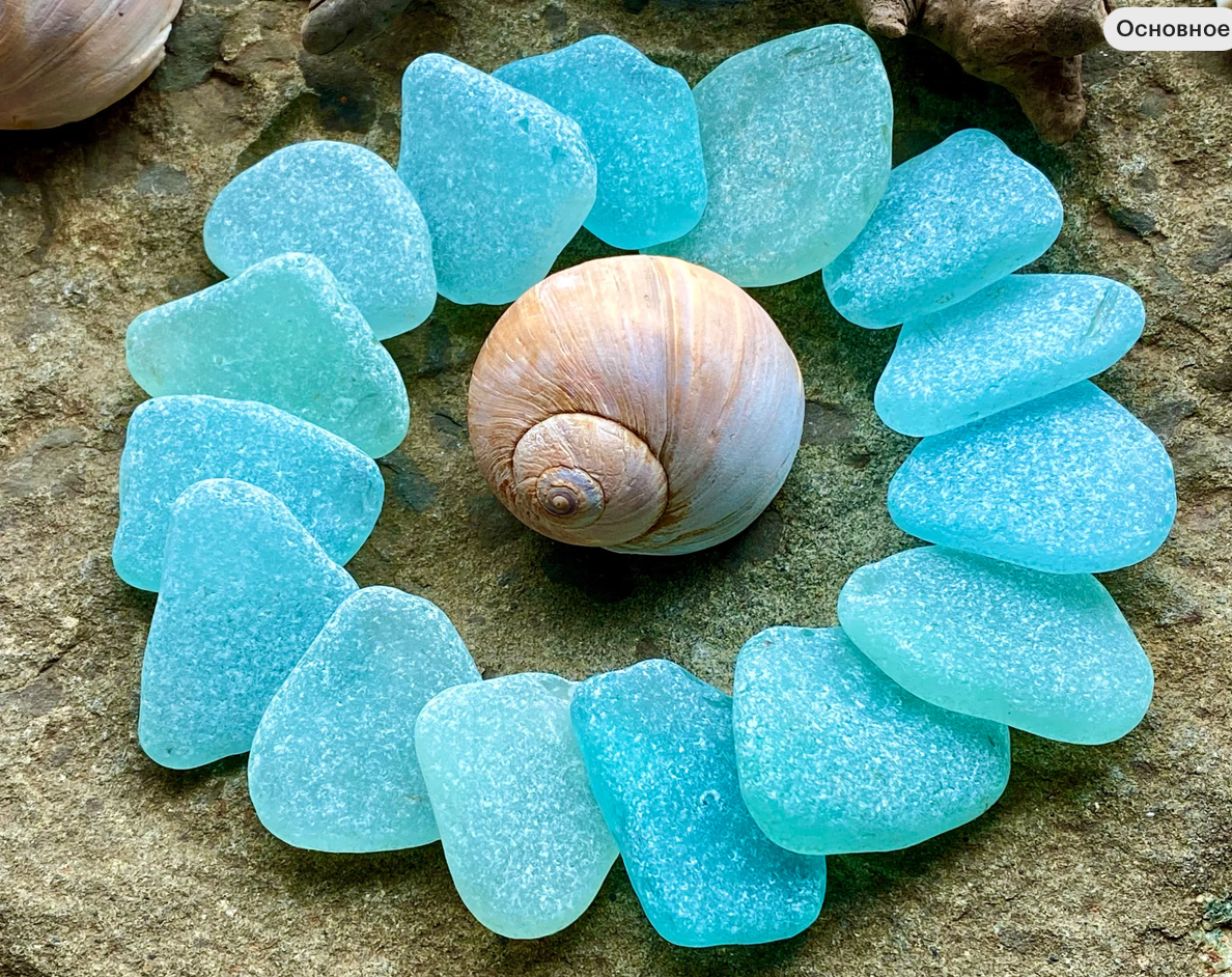 Set of 12 Genuine Sea Glass Pieces – Large Aqua Beach Glass 3–6 cm – Jewelry Making Supply – Ocean Tumbled Sea Glass (B010)
