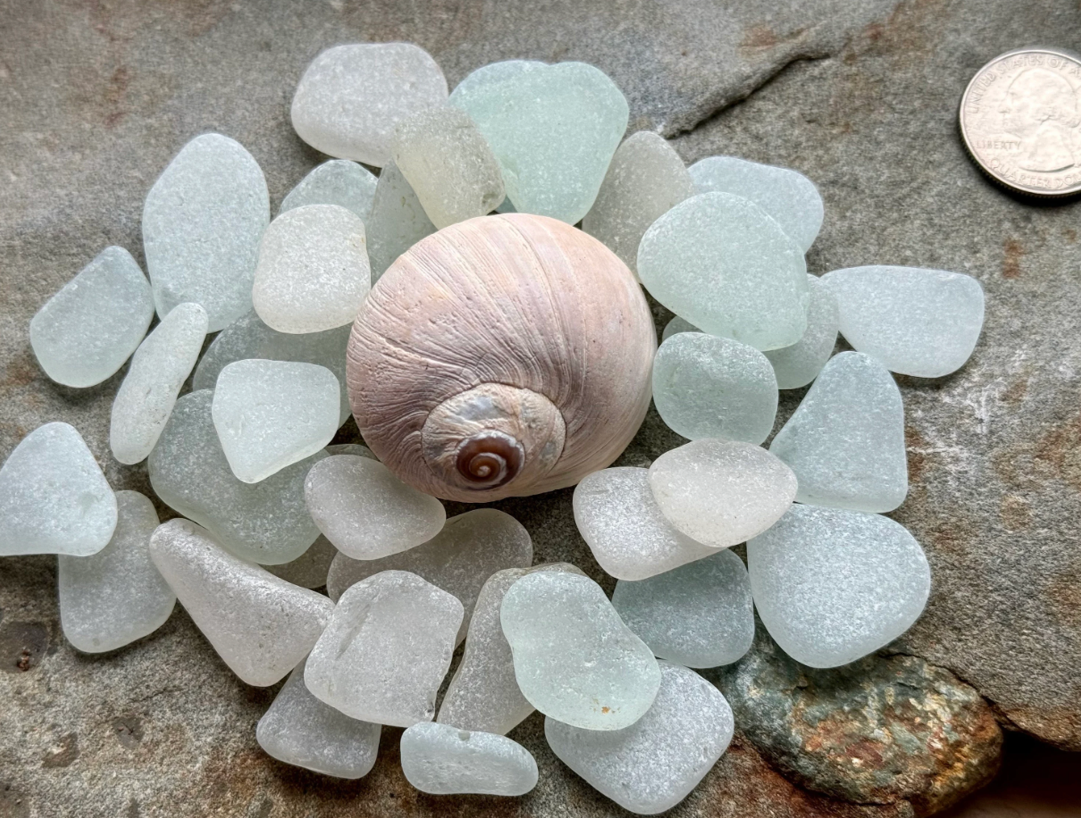Small White Sea Glass Set of 12 B103 – Genuine Beach Glass 0.5–1.5 cm – Resin, Jewelry & Mini Craft Supply