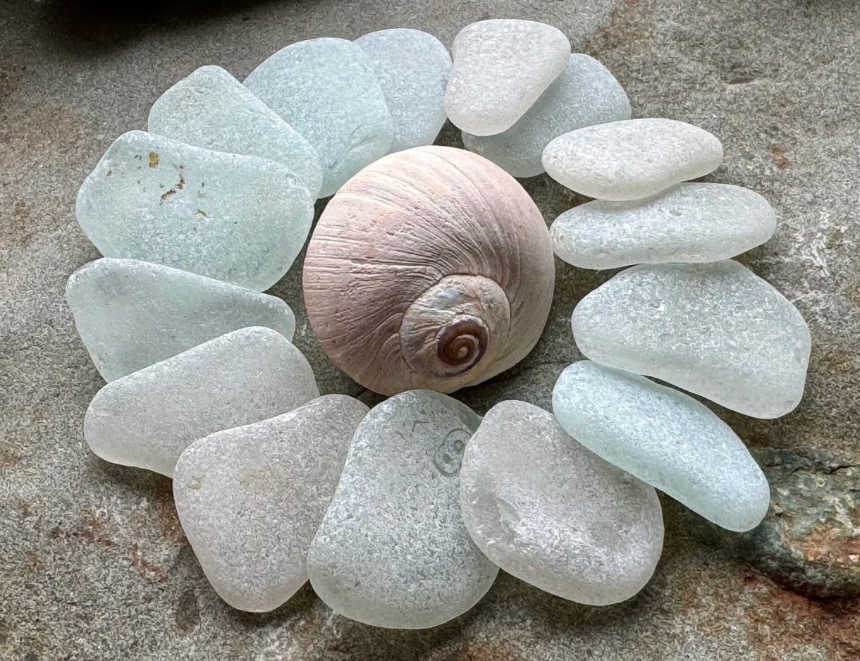 Large White Sea Glass Set of 12 – Genuine Beach Glass 3–5 cm – Jewelry & Coastal Decor Supply (B101)