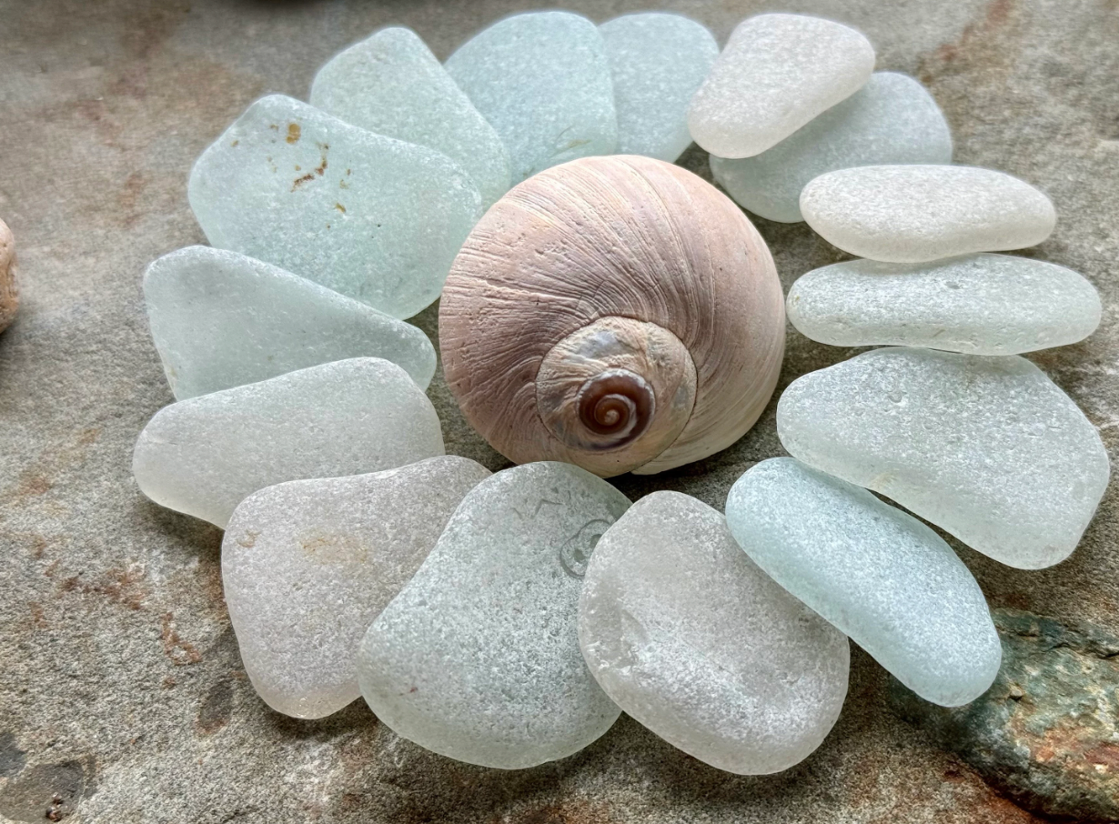 Large White Sea Glass Set of 12 – Genuine Beach Glass 3–5 cm – Jewelry & Coastal Decor Supply (B101)