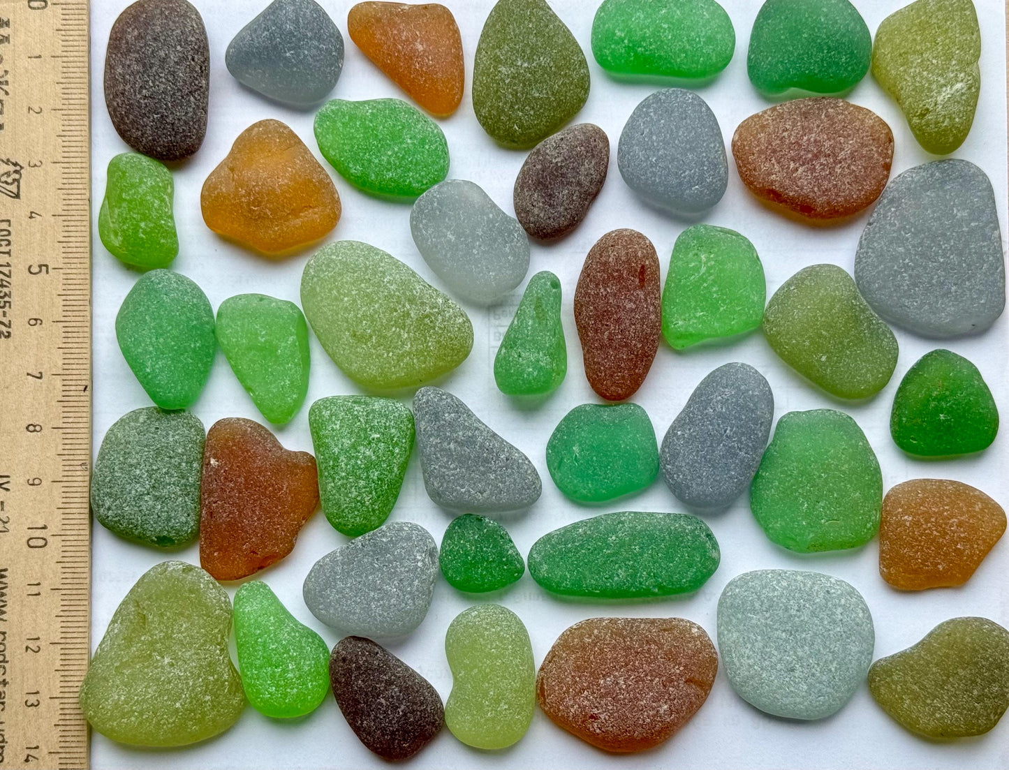 Amber & Olive Green Japanese Sea Glass #050 Genuine Beach Glass Large Bulk Lot