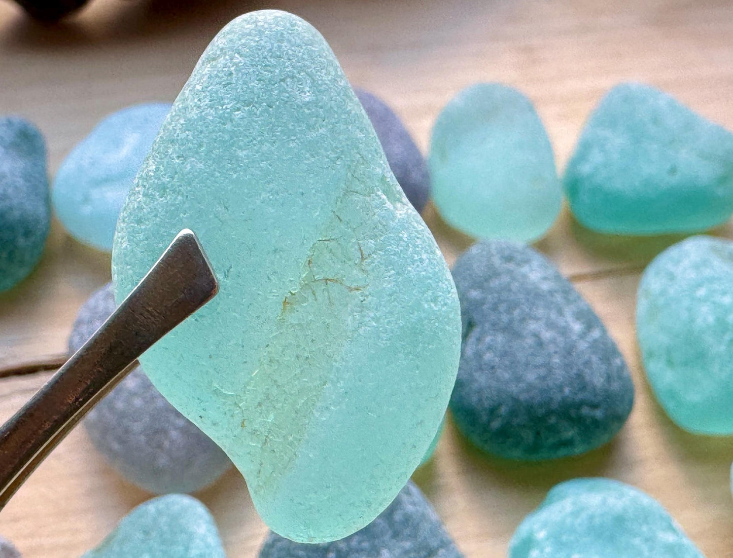 Rare Aqua & Gray Sea Glass #072 Mix Genuine Japanese Beach Found Sea Glass Lot