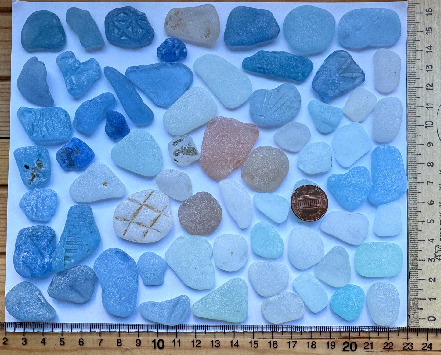 Large Cornflower Blue Sea Glass Mix Genuine Japanese Beach Found Sea Glass Lot #001