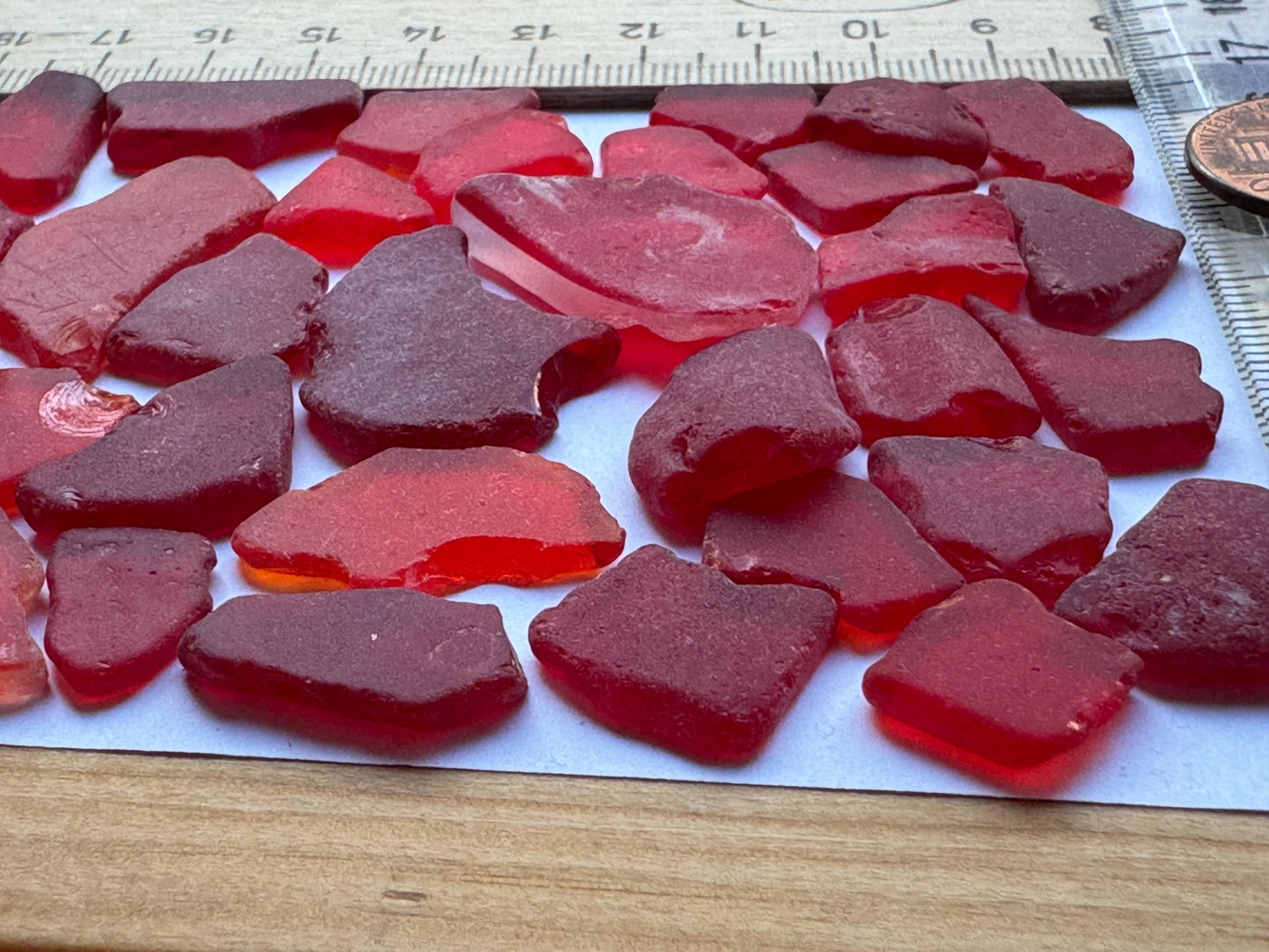 Rare Red Japanese Sea Glass Bulk Lot #039 Genuine Beach Glass Collector Pieces
