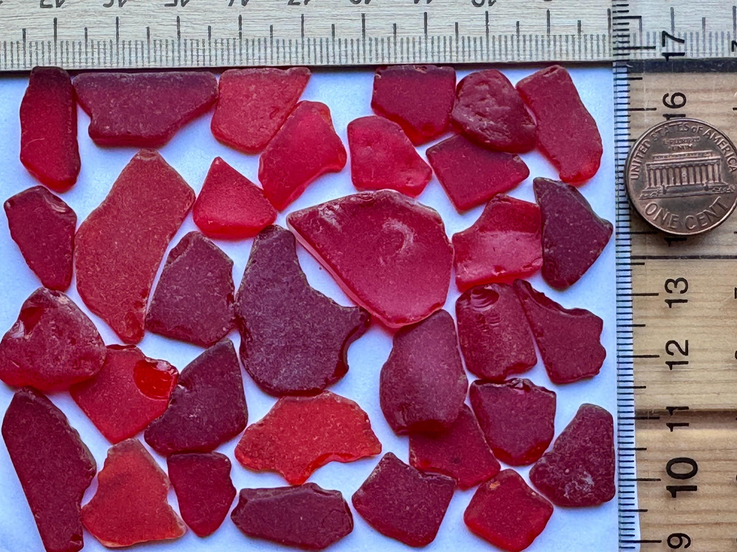 Rare Red Japanese Sea Glass Bulk Lot #039 Genuine Beach Glass Collector Pieces