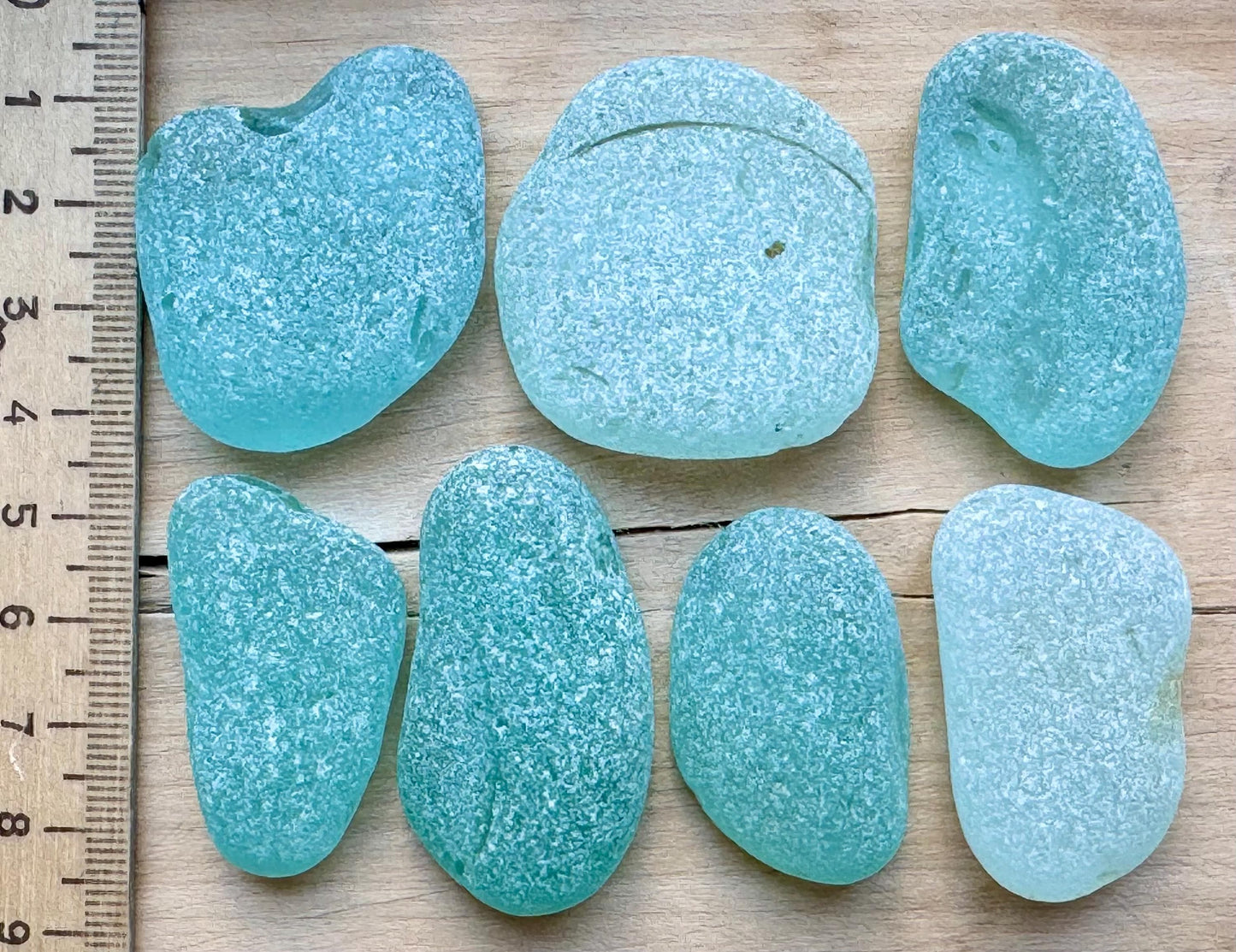 Rare XL Aqua Sea Glass Pieces #073 Genuine Japanese Beach Glass Jewelry Grade Lot #073
