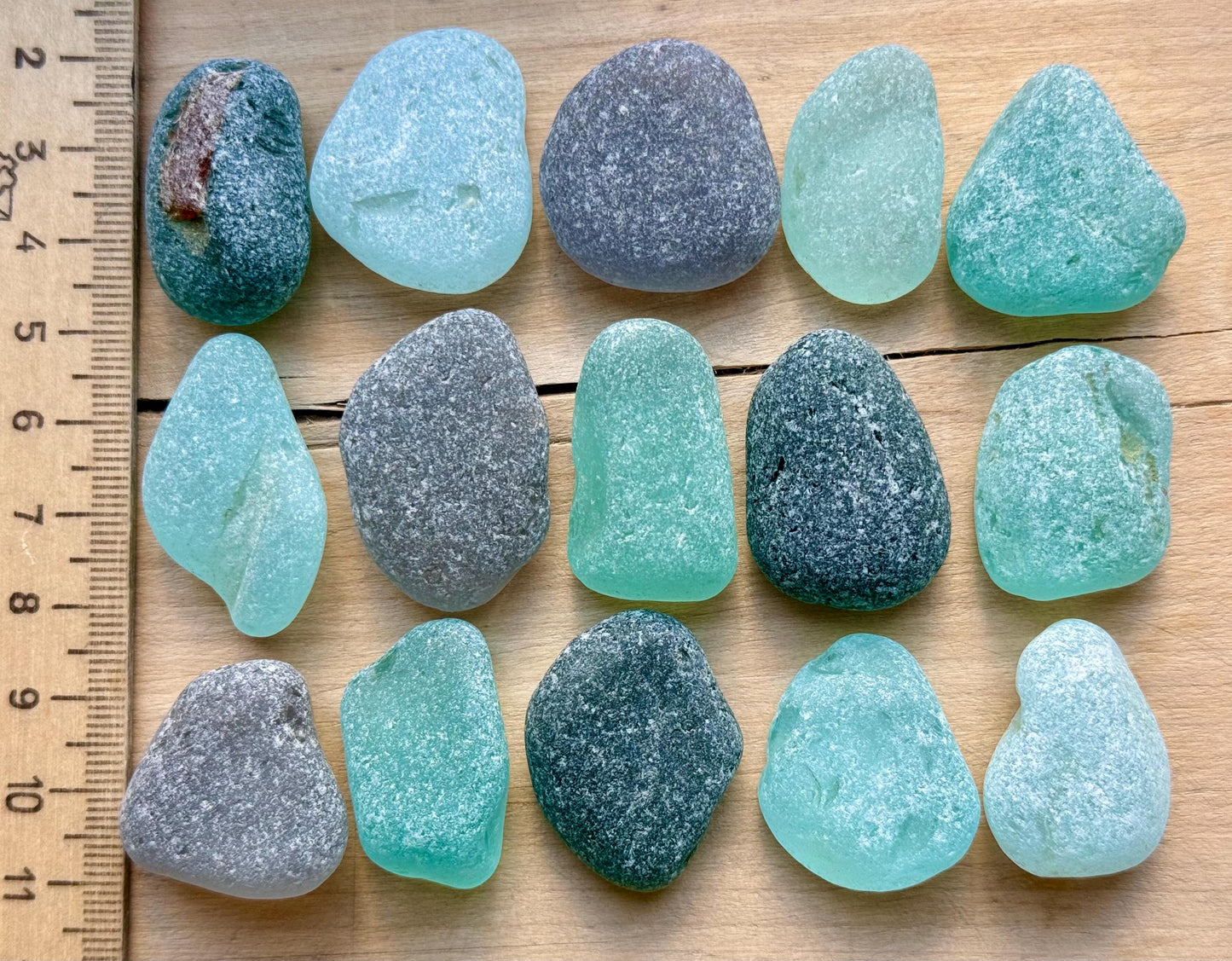Rare Aqua & Gray Sea Glass #072 Mix Genuine Japanese Beach Found Sea Glass Lot