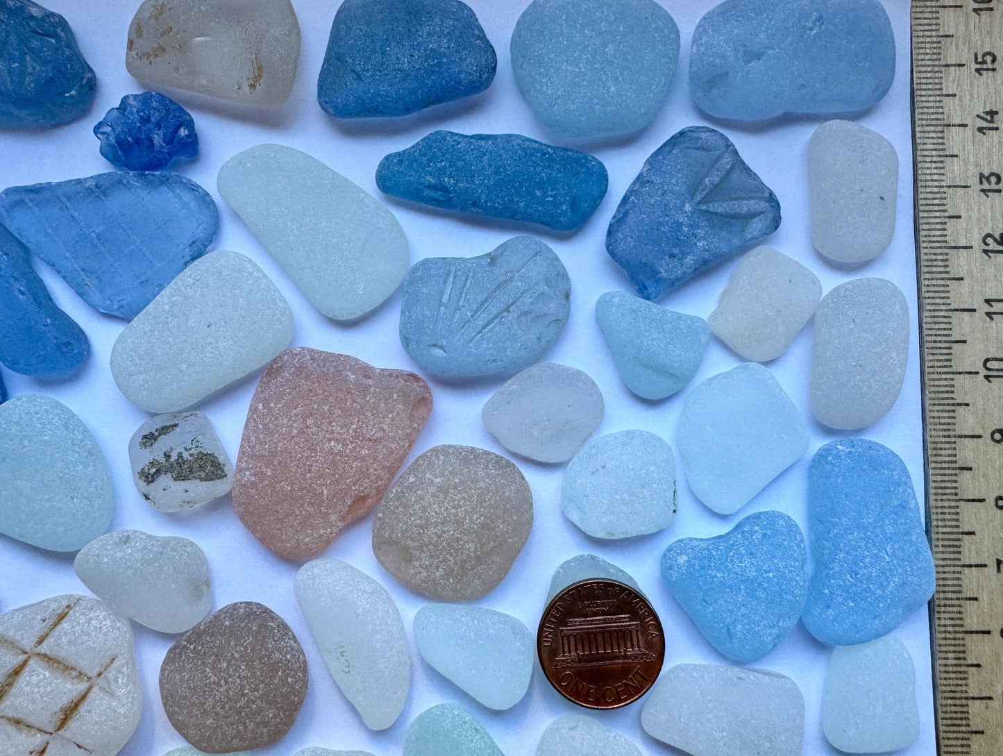 Large Cornflower Blue Sea Glass Mix Genuine Japanese Beach Found Sea Glass Lot #001