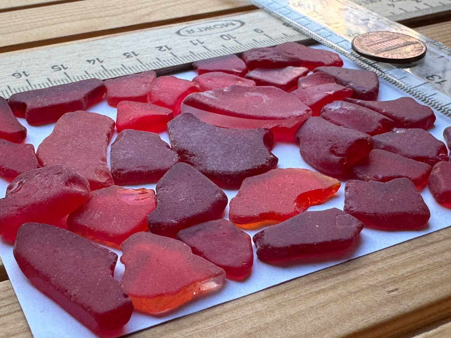Rare Red Japanese Sea Glass Bulk Lot #039 Genuine Beach Glass Collector Pieces
