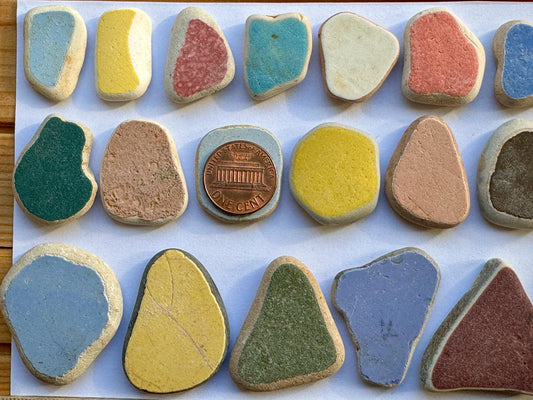 Genuine Sea Pottery Beach Found Japanese Sea Pottery Shards Mix Lot #023-2