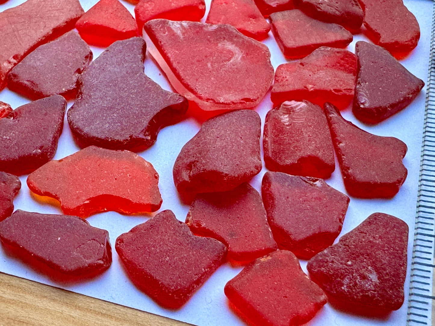 Rare Red Japanese Sea Glass Bulk Lot #039 Genuine Beach Glass Collector Pieces