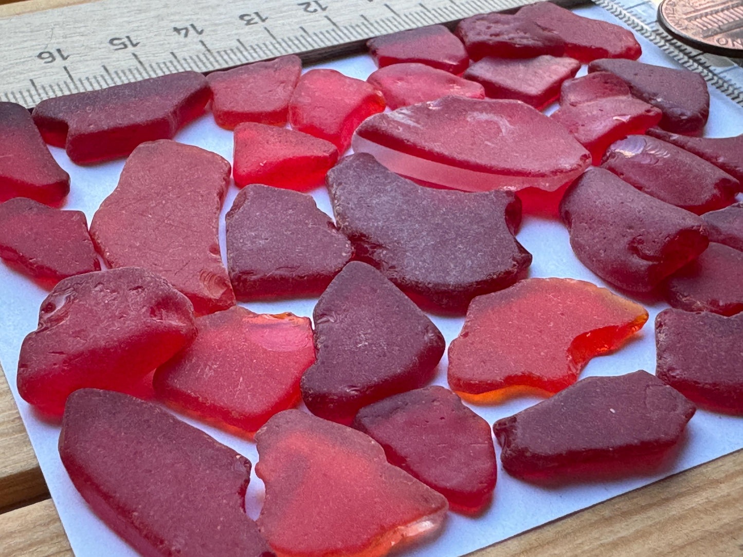 Rare Red Japanese Sea Glass Bulk Lot #039 Genuine Beach Glass Collector Pieces