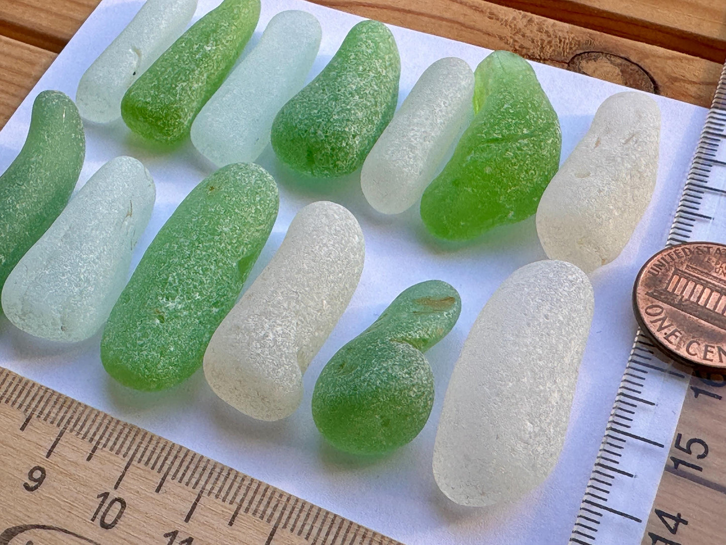 genuine sea glass elongated pieces