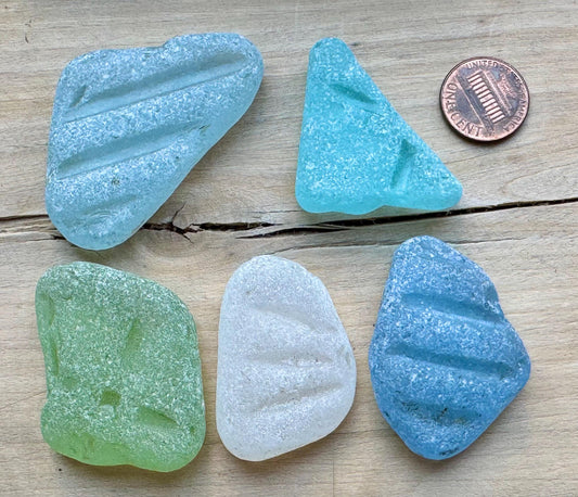 Large Aqua & Lime Japanese Sea Glass #080 Genuine Beach Glass Statement Pieces