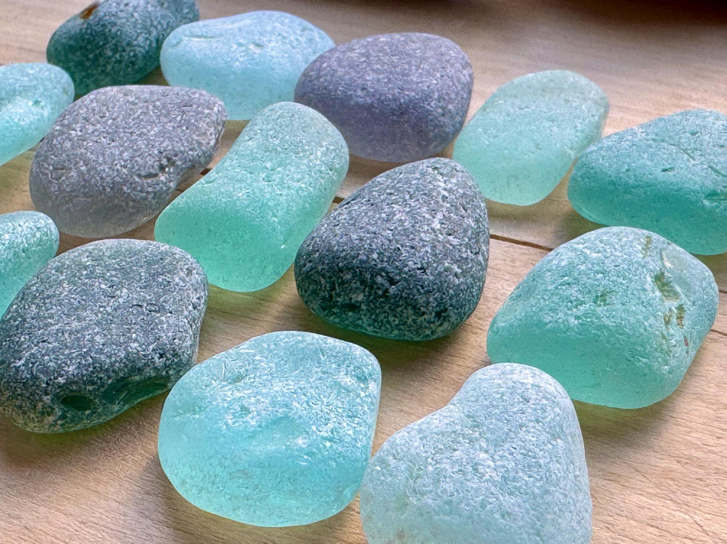 Rare Aqua & Gray Sea Glass #072 Mix Genuine Japanese Beach Found Sea Glass Lot