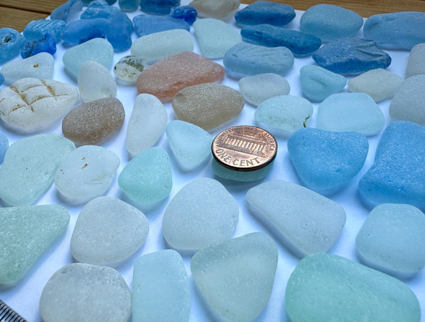 Large Cornflower Blue Sea Glass Mix Genuine Japanese Beach Found Sea Glass Lot #001
