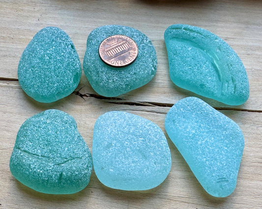 Rare Aqua Sea Glass XL #074 Genuine Japanese Sea Glass Beach Found Jewelry Supply