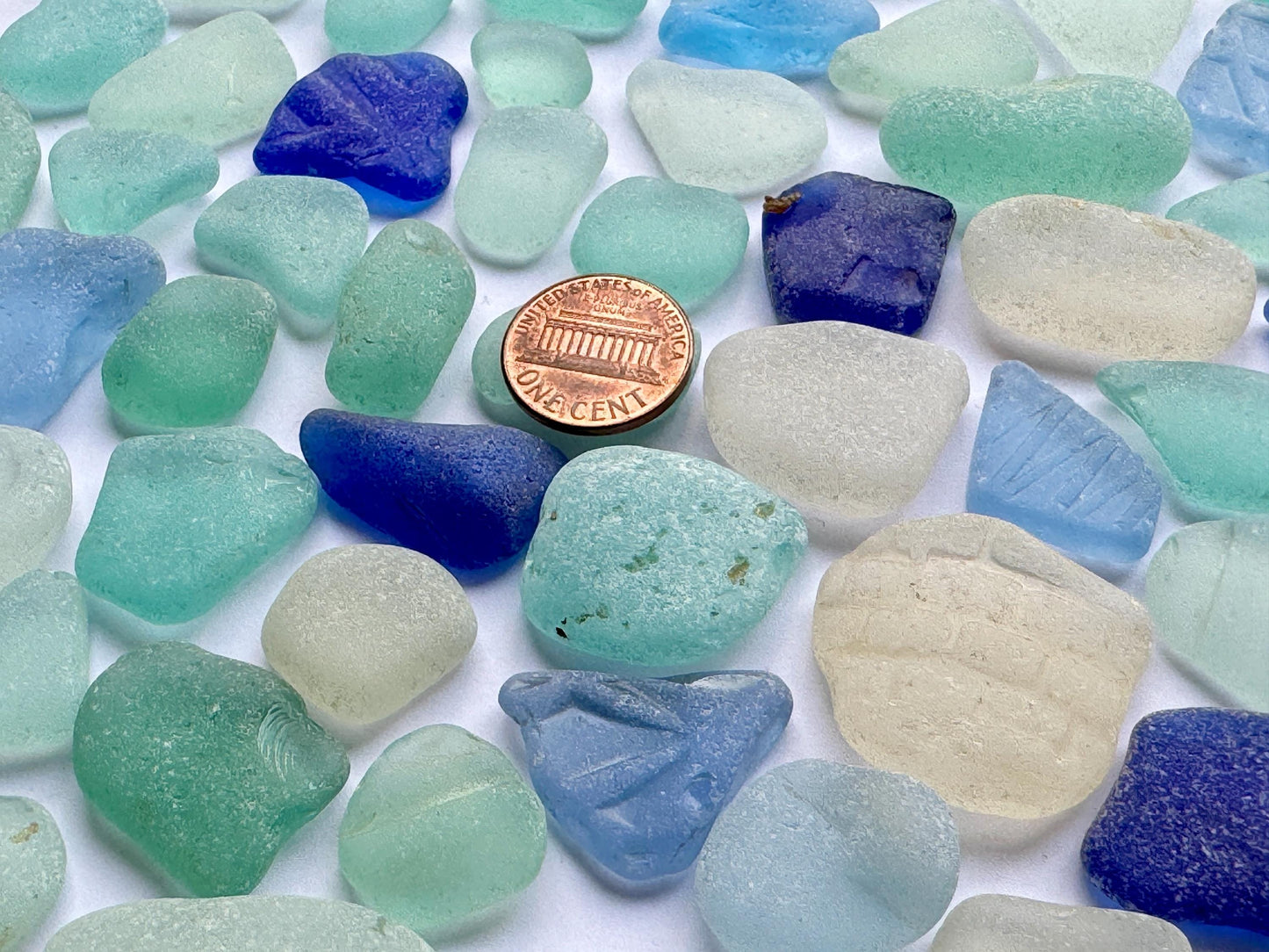 Rare Cobalt & Aqua Sea Glass #012 Mix Genuine Japanese Beach Found Sea Glass Lot