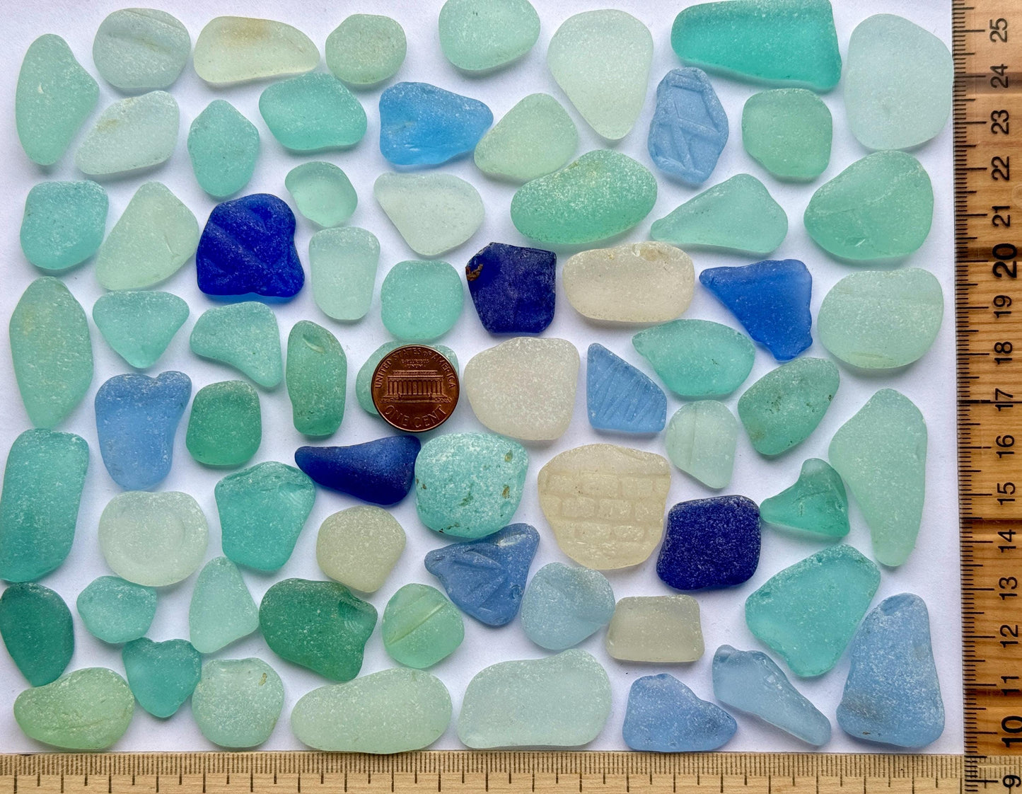 Rare Cobalt & Aqua Sea Glass #012 Mix Genuine Japanese Beach Found Sea Glass Lot