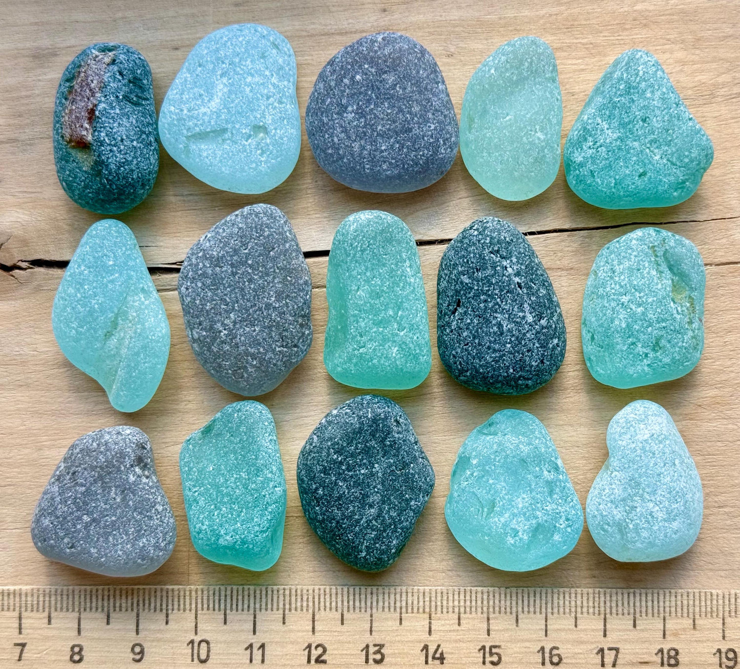 Rare Aqua & Gray Sea Glass #072 Mix Genuine Japanese Beach Found Sea Glass Lot