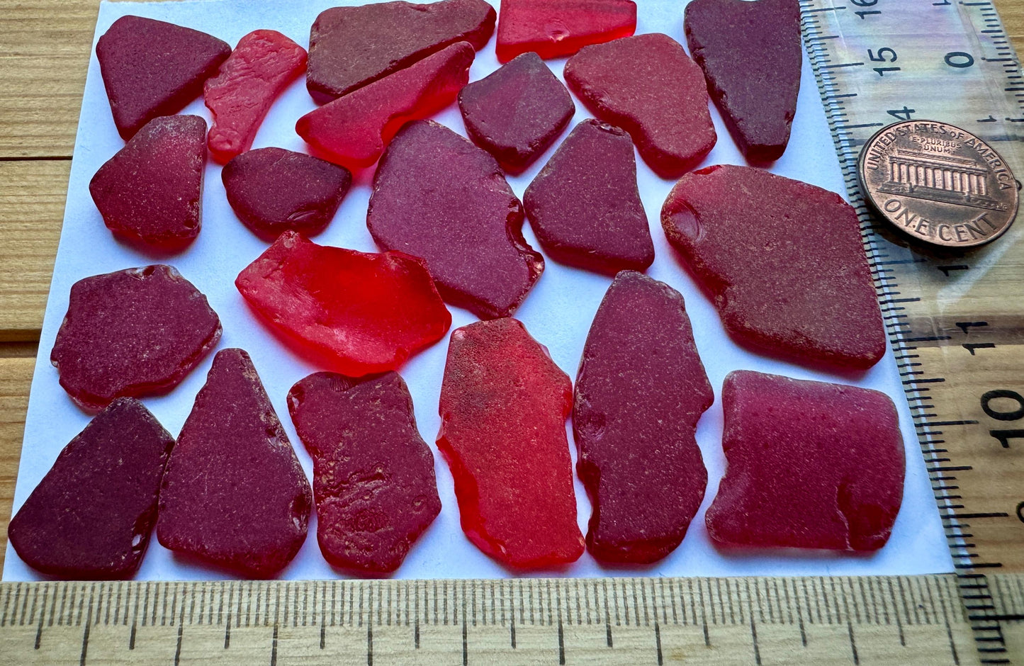 Rare Red Sea Glass #040 Genuine Beach Found Japanese Sea Glass Pieces Lot