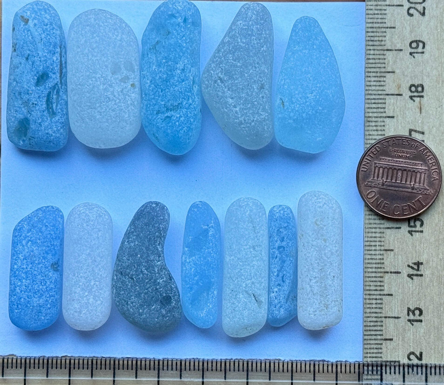 Japanese Sea Glass Sticks #025 Genuine Blue Beach Glass Craft Supply
