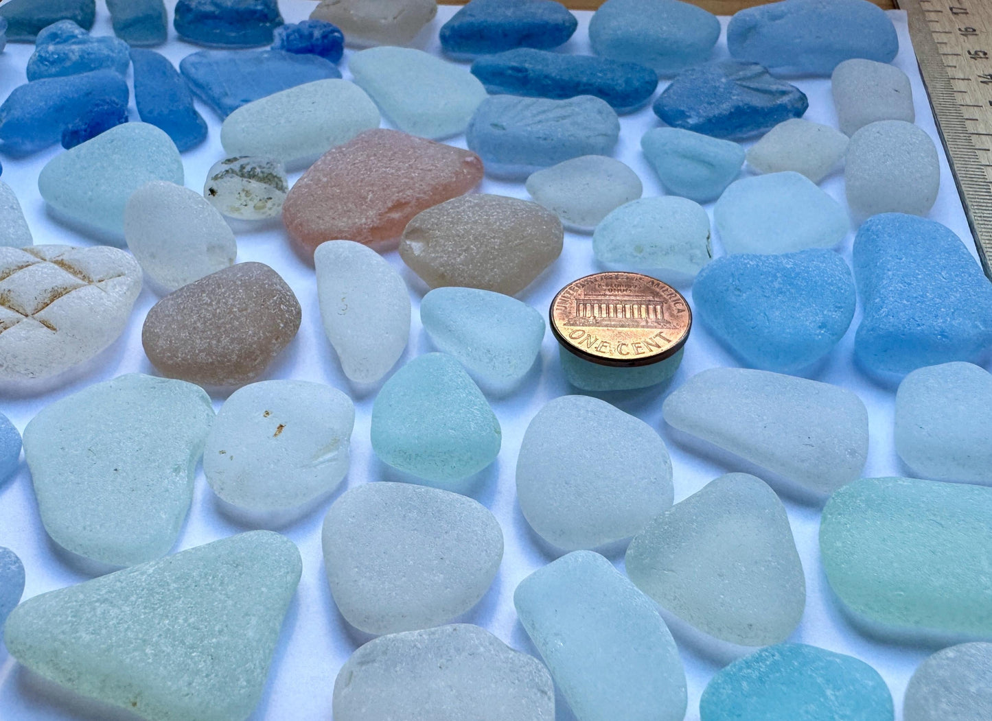 Large Cornflower Blue Sea Glass Mix Genuine Japanese Beach Found Sea Glass Lot #001