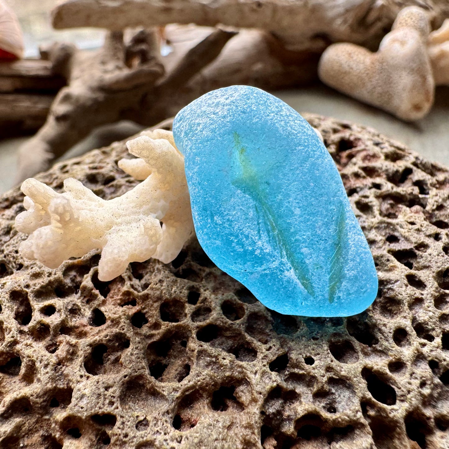 Aqua Sea Glass B2986 Genuine Beach Found Jewelry Supply