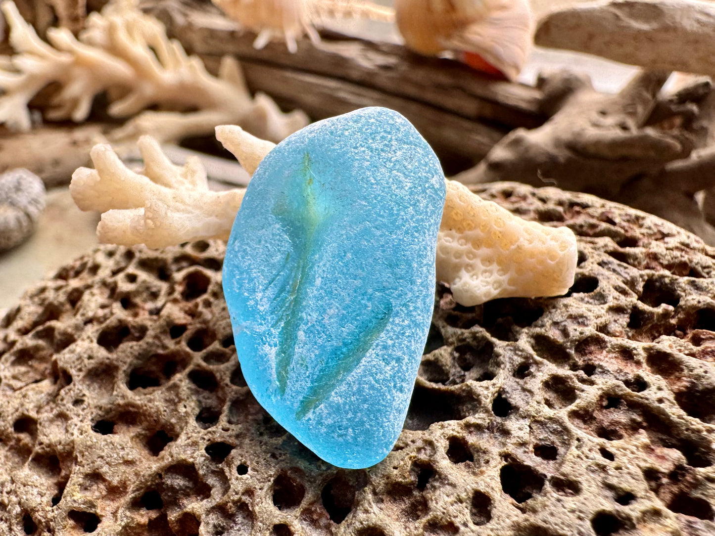 Aqua Sea Glass B2986 Genuine Beach Found Jewelry Supply