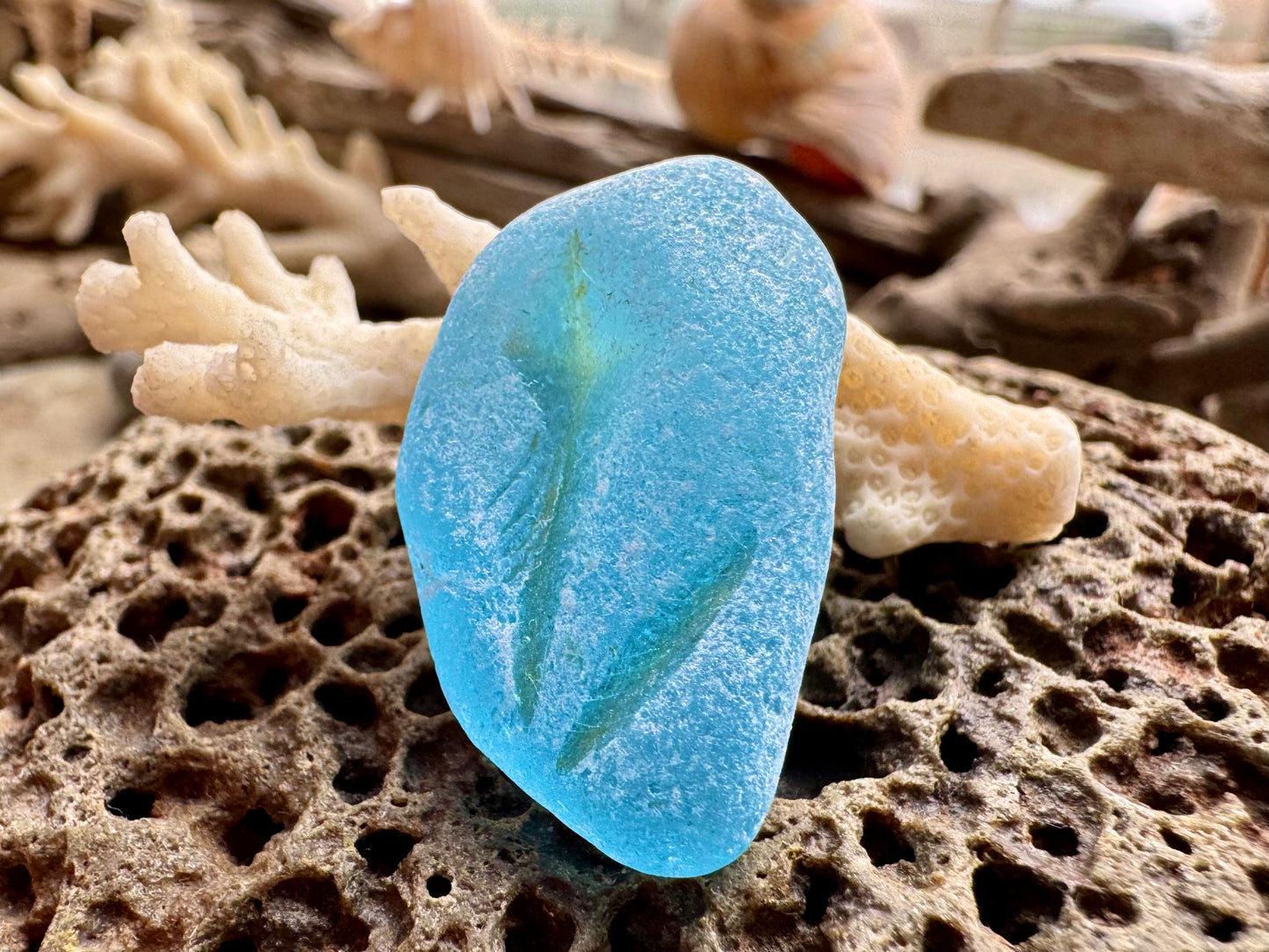 Aqua Sea Glass B2986 Genuine Beach Found Jewelry Supply