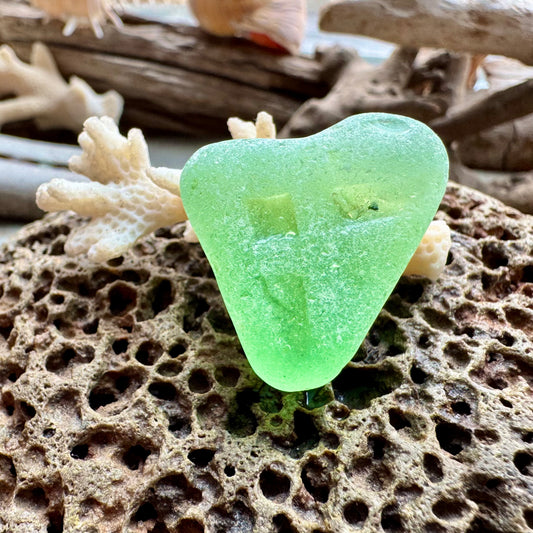 Natural Green Sea Glass B2987 – Genuine Beach Found Seaglass, Jewelry Supply, Rare Collector Piece