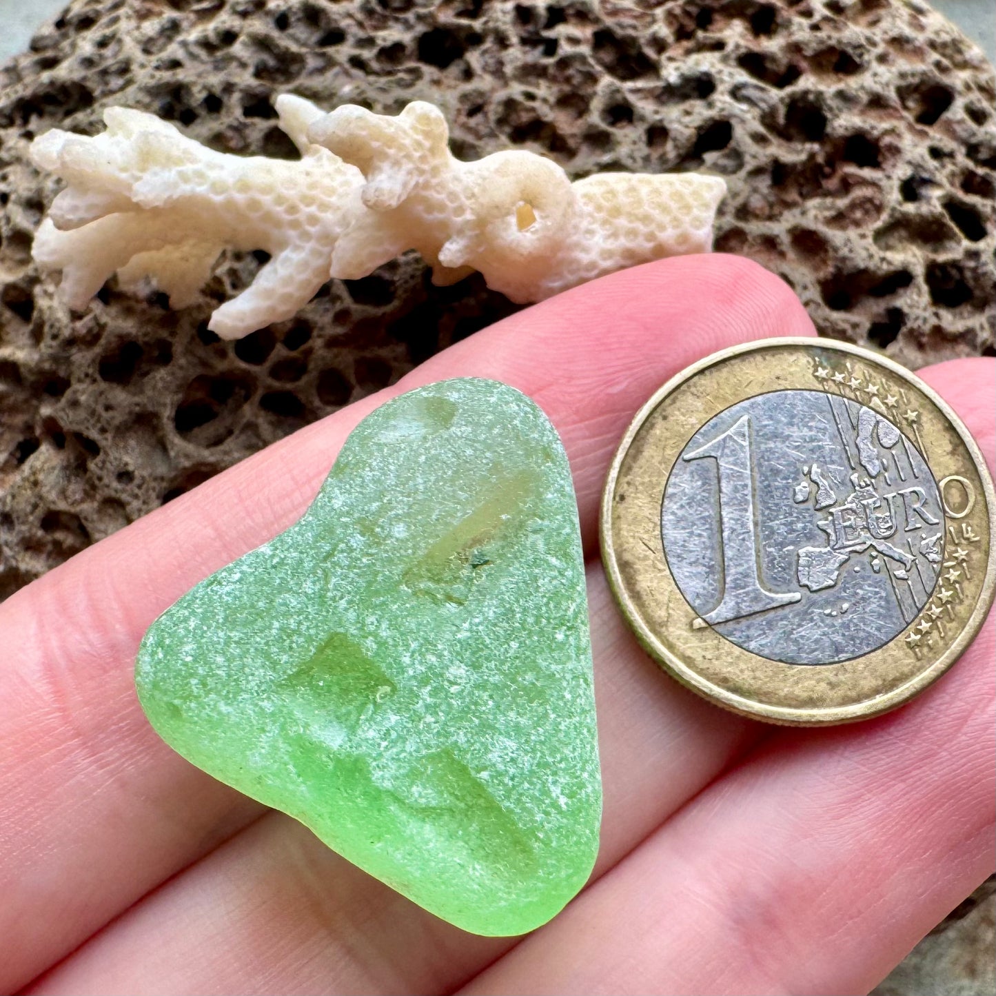 Natural Green Sea Glass B2987 – Genuine Beach Found Seaglass, Jewelry Supply, Rare Collector Piece