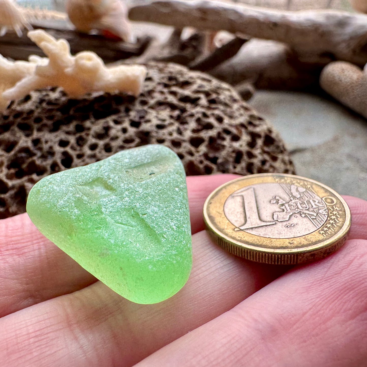 Natural Green Sea Glass B2987 – Genuine Beach Found Seaglass, Jewelry Supply, Rare Collector Piece
