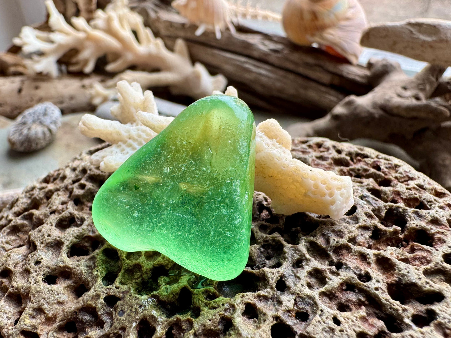 Natural Green Sea Glass B2987 – Genuine Beach Found Seaglass, Jewelry Supply, Rare Collector Piece