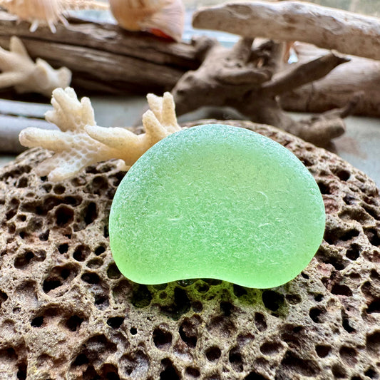 Large Bright Green Sea Glass B2990– Genuine Surf-Tumbled Beach Find for Jewelry Making