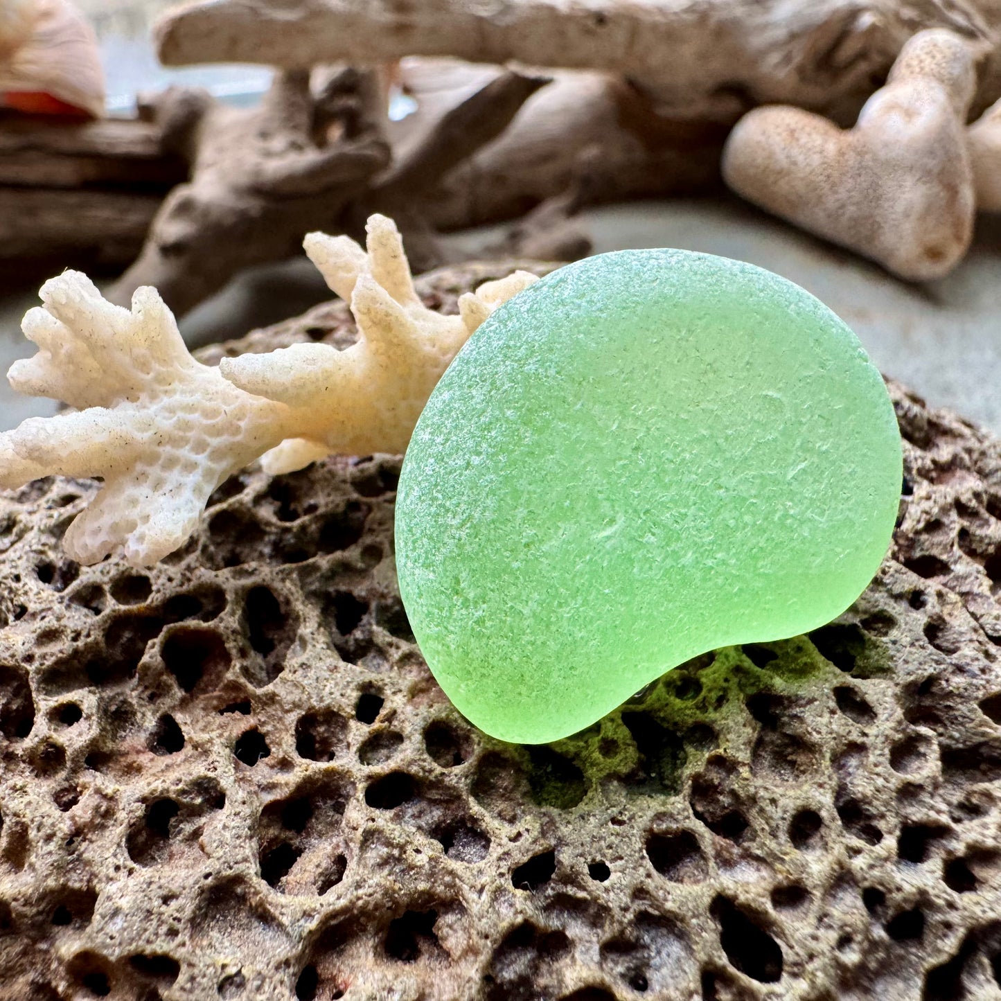 Large Bright Green Sea Glass B2990– Genuine Surf-Tumbled Beach Find for Jewelry Making