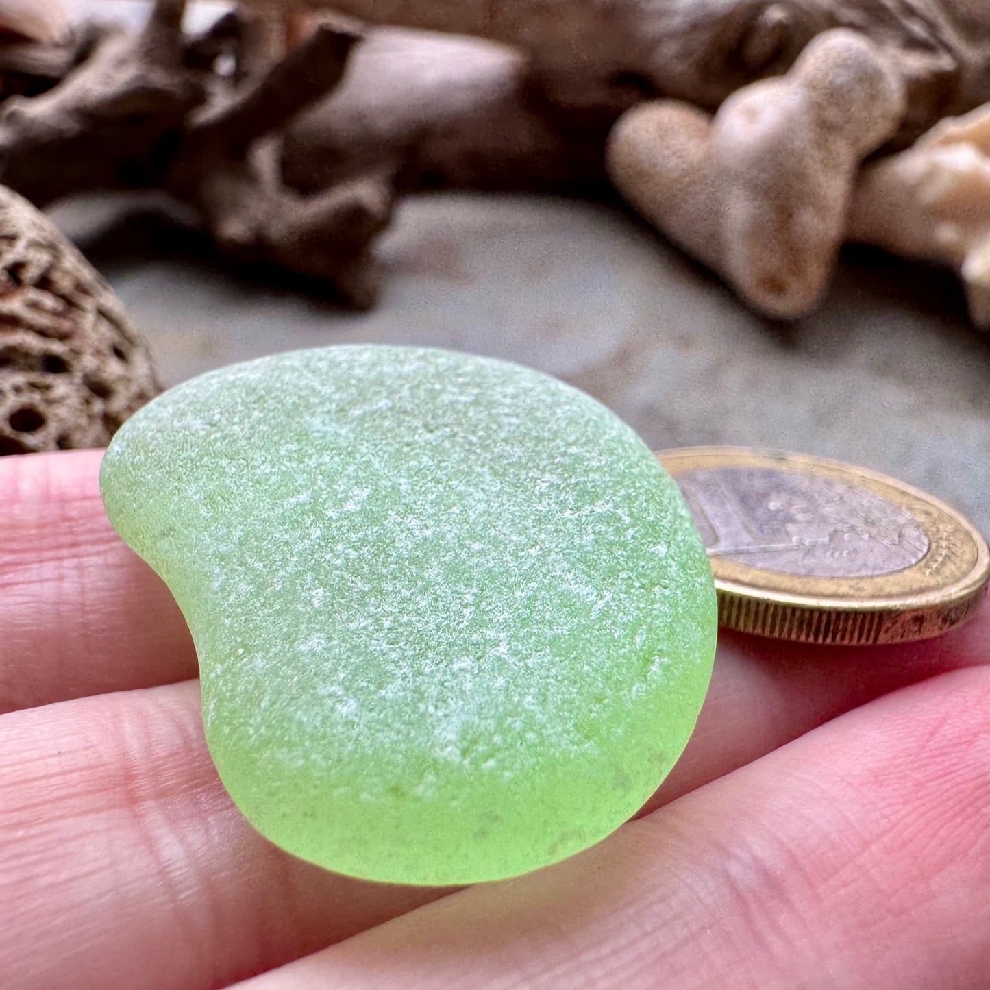 Large Bright Green Sea Glass B2990– Genuine Surf-Tumbled Beach Find for Jewelry Making
